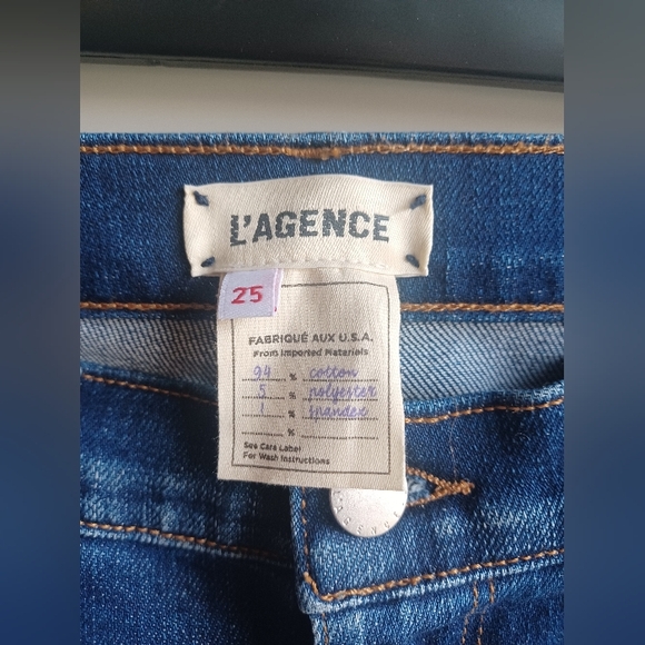 L'AGENCE  El Matador French Slim Crop Jeans Sz 25 - Picture 7 of 8